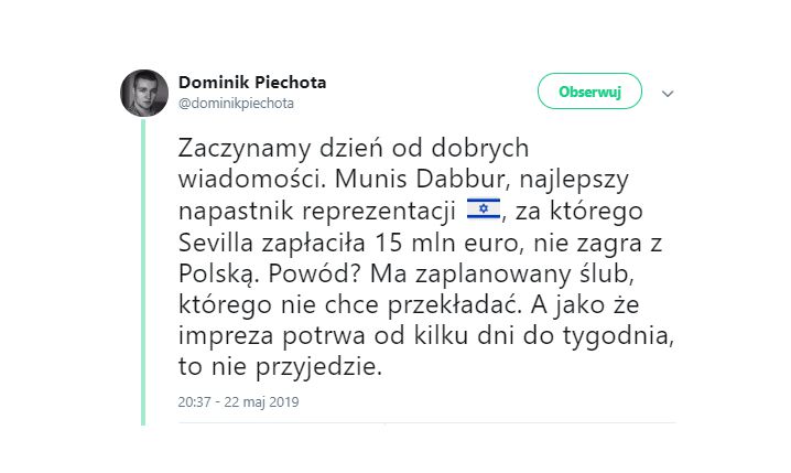 Dlatego gwiazda Izraela NIE ZAGRA z Polską! :D